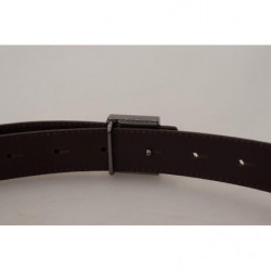 Cintura fibbia metallo quadrata argento pelle dorata - 90 CM / 36 I