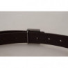 Cintura fibbia metallo quadrata argento pelle dorata - 90 CM / 36 I