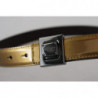 Cintura fibbia metallo quadrata argento pelle dorata - 90 CM / 36 I