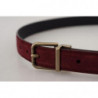 Uomo fibbia metallo antico pelle vitello marrone - 90 CM / 36 INCHES