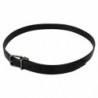 Cintura da uomo pelle nera fibbia metallo tono argento - 90 CM / 36