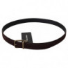 Cintura da uomo pelle marrone scuro fibbia metallo antico - 85 CM /