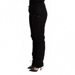 Pantaloni jeans skinny in denim nero a vita bassa - W26