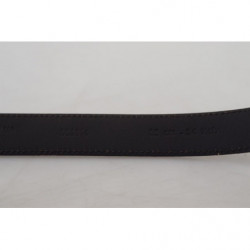 Cintura da uomo pelle marrone scuro fibbia metallo antico - 85 CM /
