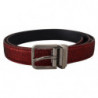 Fibbia metallo argentato pelle glitterata rossa - 90 CM / 36 INCHES