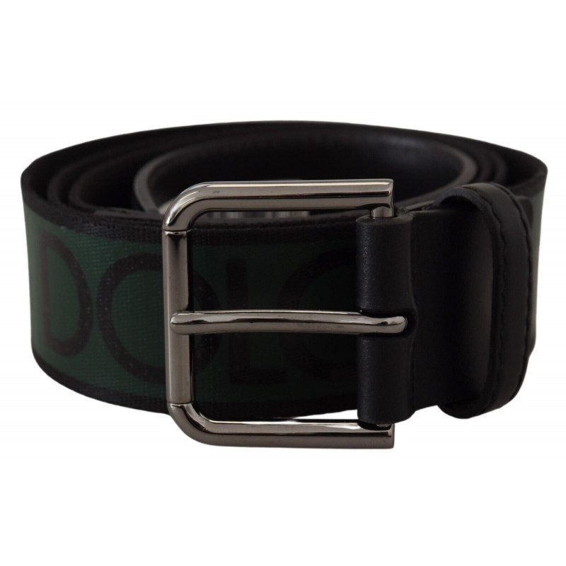 Cintura fibbia metallo argentato stampa verde - 90 CM / 36 INCHES
