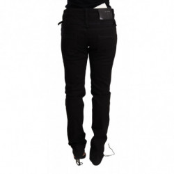 Pantaloni jeans skinny in denim nero a vita bassa - W26