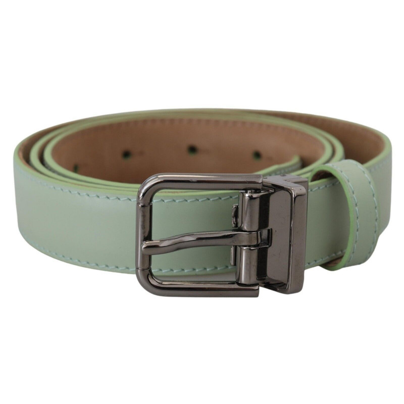 Fibbia metallo tono argento pelle verde menta - 90 CM / 36 INCHES