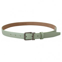 Fibbia metallo tono argento pelle verde menta - 90 CM / 36 INCHES