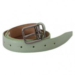 Fibbia metallo tono argento pelle verde menta - 90 CM / 36 INCHES