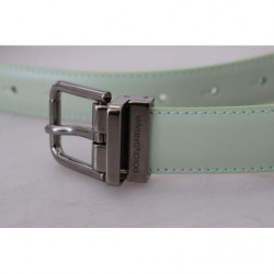 Fibbia metallo tono argento pelle verde menta - 90 CM / 36 INCHES