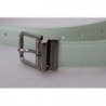 Fibbia metallo tono argento pelle verde menta - 90 CM / 36 INCHES