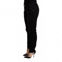 Pantaloni skinny in denim nero a vita bassa - W26