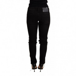 Pantaloni skinny in denim nero a vita bassa - W26
