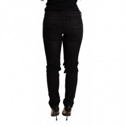 Pantaloni skinny in denim nero a vita bassa - W26