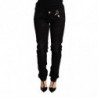 Pantaloni skinny in cotone denim a vita bassa neri - W28