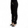 Pantaloni skinny in cotone denim a vita bassa neri - W30