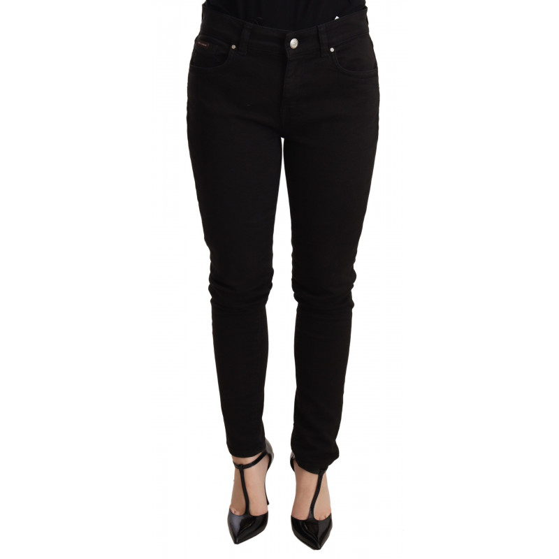 Jeans elasticizzati in cotone denim slim fit neri - IT40-S