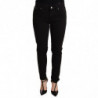 Jeans elasticizzati in cotone denim slim fit neri - IT40-S