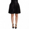 Mini shorts a vita alta in broccato floreale nero - IT36 - XS