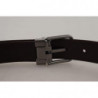 Uomo fibbia metallo tono argento pelle color bronzo - 90 CM / 36 IN