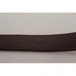 Uomo fibbia metallo tono argento pelle color bronzo - 90 CM / 36 IN