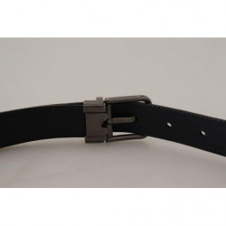 Cintura vintage pelle blu fibbia metallo argentato - 90 CM / 36 INCHES