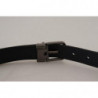 Cintura vintage pelle blu fibbia metallo argentato - 90 CM / 36 INCHES