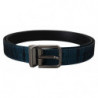 Cintura da uomo metallo argentato motivo jacquard blu - 90 CM / 36