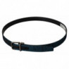 Cintura da uomo metallo argentato motivo jacquard blu - 90 CM / 36