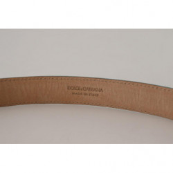 Cintura fibbia metallo tono argento pelle azzurra - 90 CM / 36 INCHES