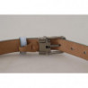 Cintura fibbia metallo tono argento pelle azzurra - 90 CM / 36 INCHES