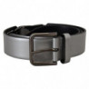 Cintura fibbia metallo logo DG pelle argento metallizzato - 90 CM /