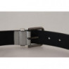 Cintura fibbia metallo logo DG pelle argento metallizzato - 90 CM /