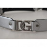 Cintura fibbia metallo logo DG pelle argento metallizzato - 90 CM /