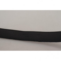 Cintura con fibbia argento a righe jacquard blu - 90 CM / 36 INCHES