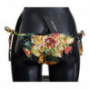 Bikini inferiore costume da bagno da spiaggia floreale nero - IT1 - XS