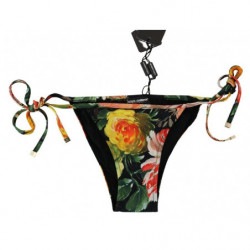 Bikini inferiore costume da bagno da spiaggia floreale nero - IT1 - XS