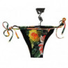 Bikini inferiore costume da bagno da spiaggia floreale nero - IT1 - XS