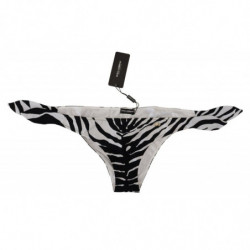 Costume da bagno bianco con fondo zebrato con lacci laterali - IT4 - L