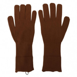 Guanti da uomo con guanti in maglia di cashmere marrone - 9-M