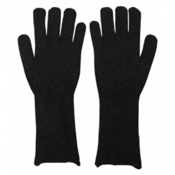 Guanti da uomo con guanto in seta e cashmere nero - 9-M