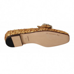 Mocassini da donna piatti cristallo paillettes dorate - EU37/US6.5