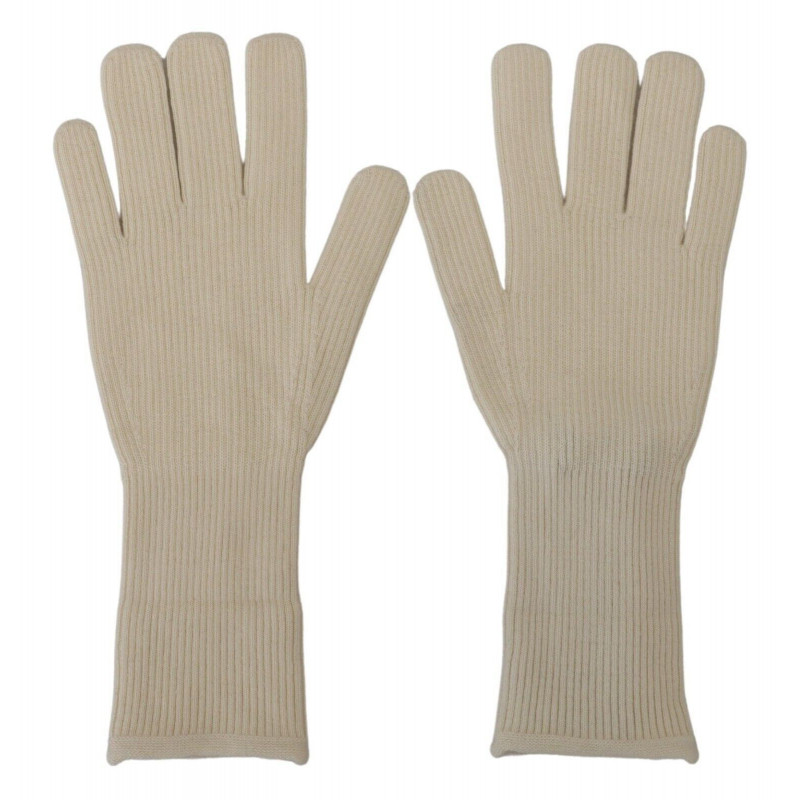 Guanti da uomo con guanti in maglia di cashmere bianco - 9-M
