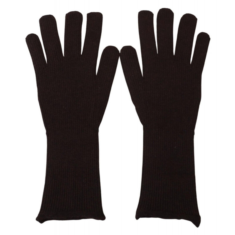 Guanti da uomo con guanto in seta e cashmere marrone - 9-M