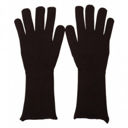 Guanti da uomo con guanto in seta e cashmere marrone - 9-M