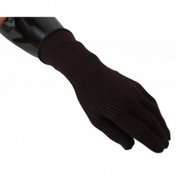 Guanti da uomo con guanto in seta e cashmere marrone - 9-M