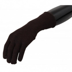 Guanti da uomo con guanto in seta e cashmere marrone - 9-M