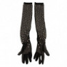 Guanti tulle cotone lunghezza gomito cristallo nero - 7.5-S