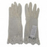 Guanti in cotone con guanto al polso in pizzo bianco - 8-M